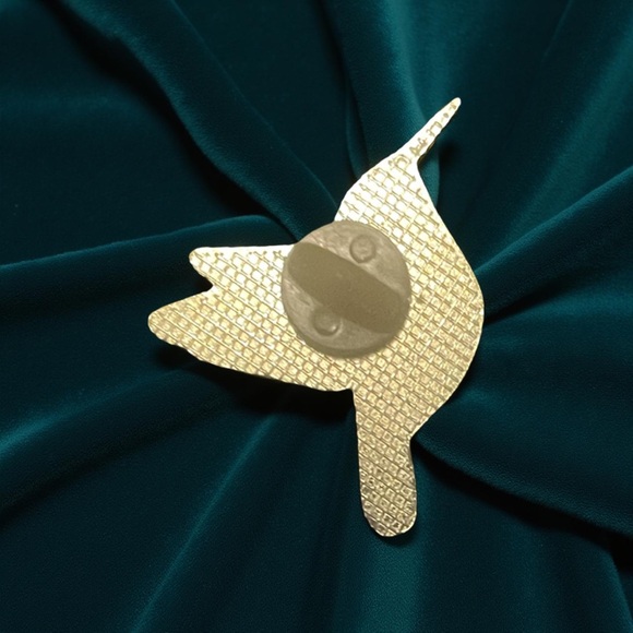 Tory Burch Eyeglass Case Caramel Burnt Orange, Butterscotch Bakelite, & Bird Pin - Picture 11 of 12